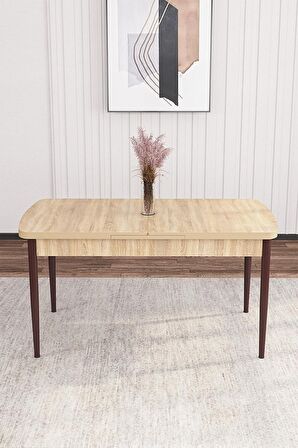 Rovena Novana Meşe 80x132 Açılabilir Suntalam Yemek Odası Takımı 4 Adet Sandalye + 1 Bench