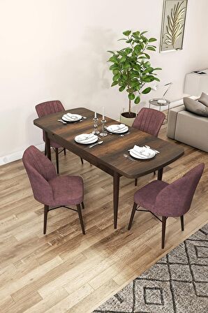 Rovena Novana Barok 80x132 Açılabilir Suntalam Yemek Odası Takımı 4 Adet Sandalye