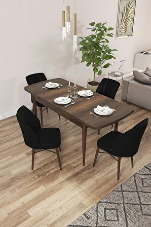 Rovena Novana Barok 80x132 Açılabilir Suntalam Yemek Odası Takımı 4 Adet Sandalye
