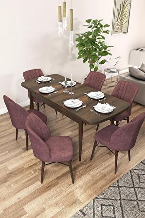 Rovena Novana Barok 80x132 Açılabilir Suntalam Yemek Odası Takımı 6 Adet Sandalye