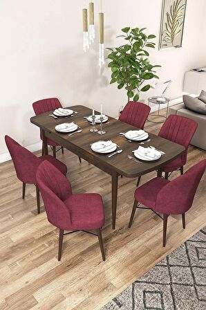 Rovena Novana Barok 80x132 Açılabilir Suntalam Yemek Odası Takımı 6 Adet Sandalye