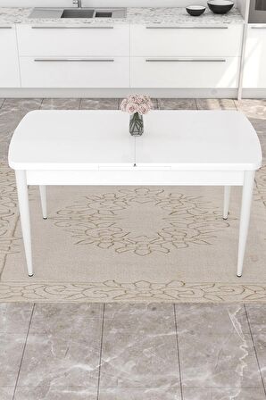 Rovena Marin Beyaz 80x132 Açılabilir Suntalam Yemek Odası Takımı 4 Adet Sandalye