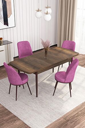 Rovena Marin Barok 80x132 Açılabilir Suntalam Yemek Odası Takımı 4 Adet Sandalye