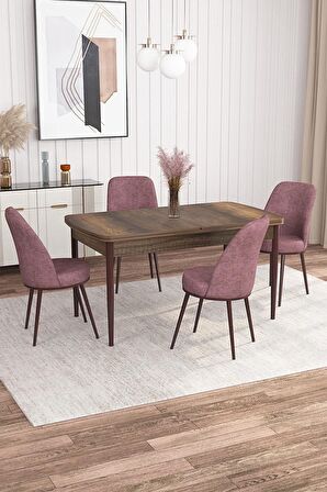 Rovena Marin Barok 80x132 Açılabilir Suntalam Yemek Odası Takımı 4 Adet Sandalye