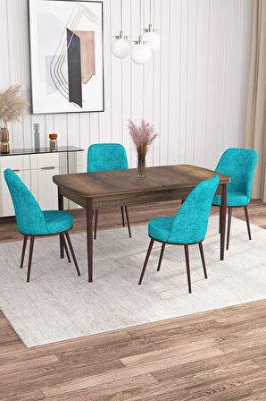 Rovena Marin Barok 80x132 Açılabilir Suntalam Yemek Odası Takımı 4 Adet Sandalye