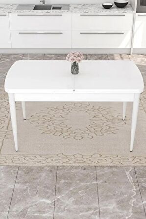 Rovena Zayn Beyaz 80x132 Açılabilir Suntalam Yemek Odası Takımı 6 Adet Sandalye