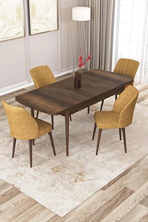Rovena Zayn Barok 80x132 Açılabilir Suntalam Yemek Odası Takımı 4 Adet Sandalye