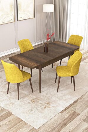 Rovena Zayn Barok 80x132 Açılabilir Suntalam Yemek Odası Takımı 4 Adet Sandalye