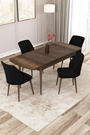 Rovena Zayn Barok 80x132 Açılabilir Suntalam Yemek Odası Takımı 4 Adet Sandalye