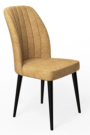 Rovena Zayn Siyah Mermer 80x132 Açılabilir Suntalam Yemek Odası Takımı 6 Adet Sandalye