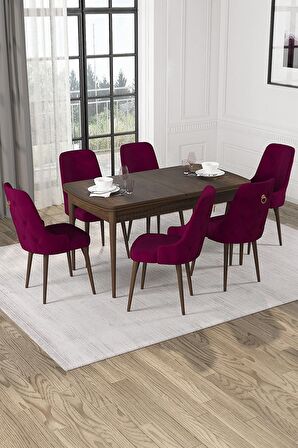 Rovena Alya Barok 80x132 Açılabilir Mdf Mutfak Masası Takımı 6 Adet Sandalye