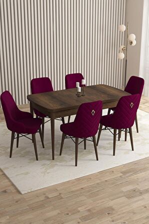 Rovena Flora Barok 80x132 Açılabilir Mdf Yemek Odası Takımı 6 Adet Sandalye