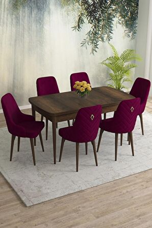Rovena Eylül Barok 80x132 Açılabilir Mdf Yemek Odası Takımı 6 Adet Sandalye