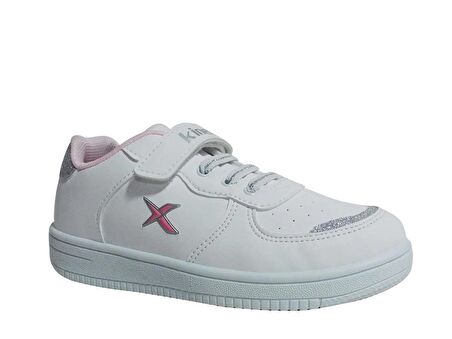 Kinetix Beyaz Pembe Gümüş Cırtlı Sneakers Spor Ayakkabı