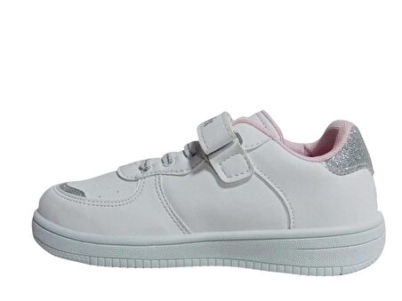 Kinetix Beyaz Pembe Gümüş Cırtlı Sneakers Spor Ayakkabı