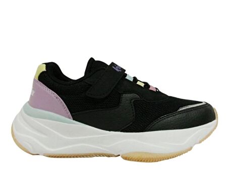 Kinetix Siyah Pembe Beyaz Cırtlı Sneakers Spor Ayakkabı