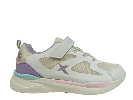 Kinetix Beyaz Lila Pembe Cırtlı Sneakers Spor Ayakkabı