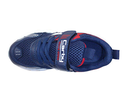 Carby Lacivert Kırmızı Beyaz Cırtlı Sneakers Spor Ayakkabı