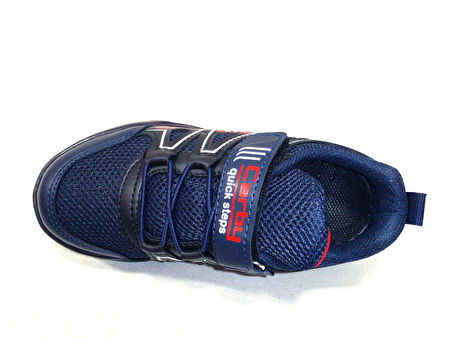 Carby Lacivert Kırmızı Beyaz Cırtlı Sneakers Spor Ayakkabı