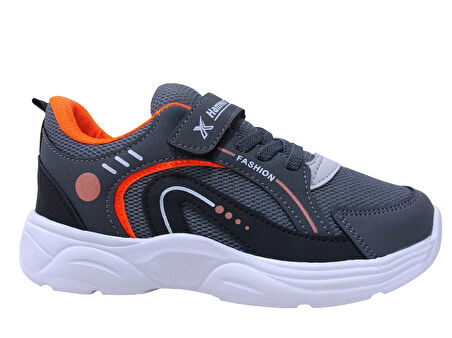 Hammır Cek Gri Turuncu Beyaz Cırtlı Sneakers Spor Ayakkabı