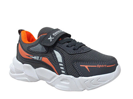 Hammır Cek Gri Turuncu Beyaz Cırtlı Sneakers Spor Ayakkabı