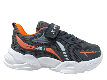 Hammır Cek Gri Turuncu Beyaz Cırtlı Sneakers Spor Ayakkabı