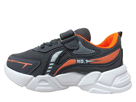 Hammır Cek Gri Turuncu Beyaz Cırtlı Sneakers Spor Ayakkabı