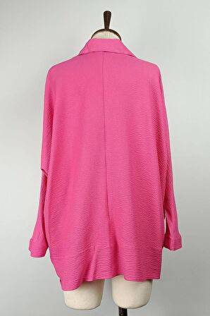 Oversize Gömlek Pembe T1684