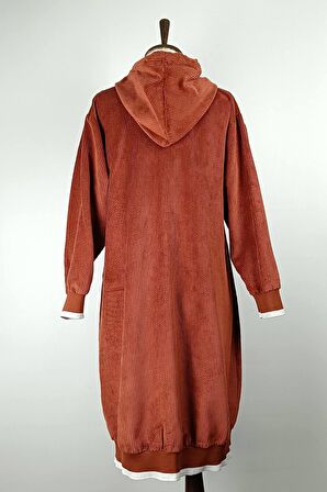 Fermuarlı Fitilli Kadife Kap Kiremit K225