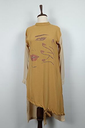Taş Detaylı Tunik Sarı T1626