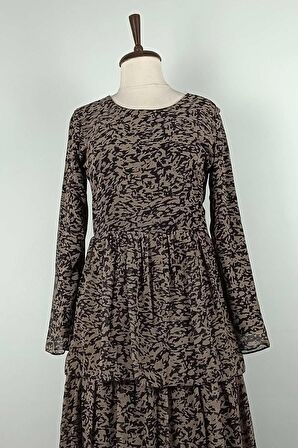Kat Kat  Şifon Elbise Vizon 7812