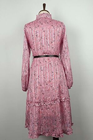 Fırfır Detayalı Tunik Pembe T1572