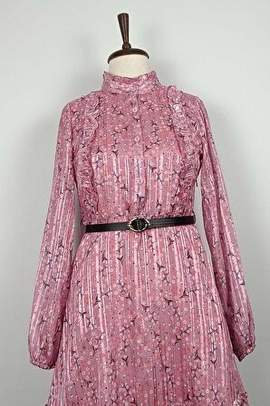 Fırfır Detayalı Tunik Pembe T1572