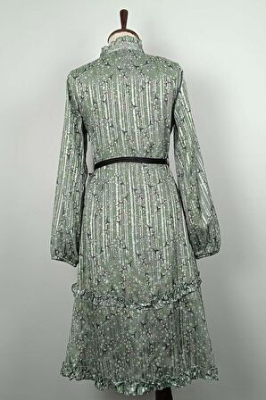 Fırfır Detayalı Tunik Yeşil T1572