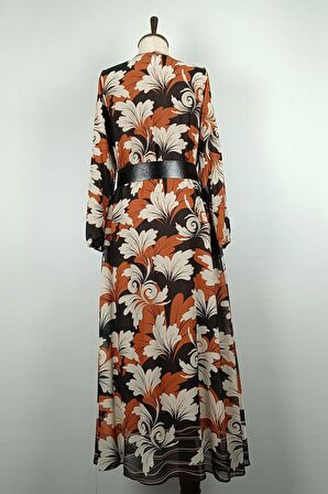 Büyük Beden Şifon Elbise Siyah 7819