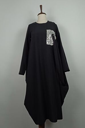 Pul Detaylı Tunik Siyah T1693