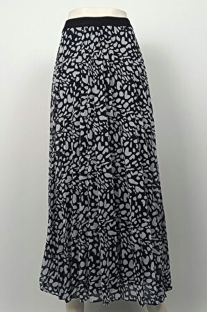 Büyük Beden Pliseli Etek Siyah 4325