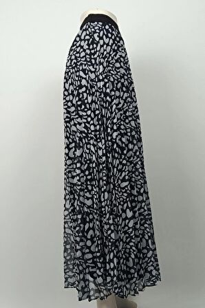 Büyük Beden Pliseli Etek Siyah 4325