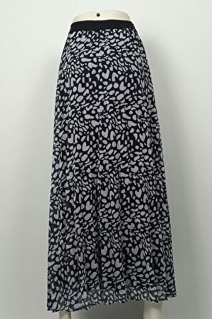 Büyük Beden Pliseli Etek Siyah 4325