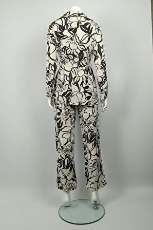 Desenli Ceket Takım Siyah TK225