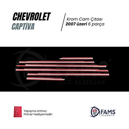 Chevrolet Captiva Krom Cam Çıtası 6 Prç. 2007 Üzeri P. Çelik