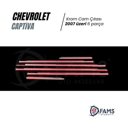 Chevrolet Captiva Krom Cam Çıtası 6 Prç. 2007 Üzeri P. Çelik