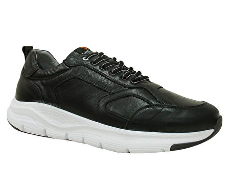 Luis Figo Siyah Beyaz Bağcıklı Anatomik Comfort Casual Sneakers Ayakkabı