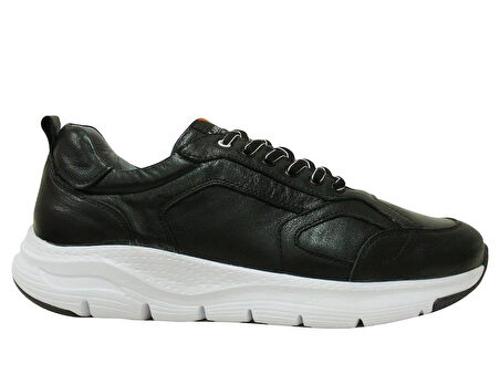 Luis Figo Siyah Beyaz Bağcıklı Anatomik Comfort Casual Sneakers Ayakkabı