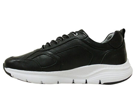 Luis Figo Siyah Beyaz Bağcıklı Anatomik Comfort Casual Sneakers Ayakkabı