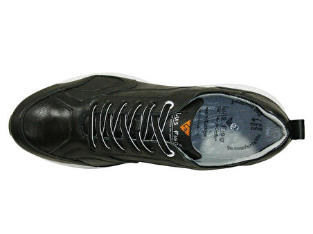 Luis Figo Siyah Beyaz Bağcıklı Anatomik Comfort Casual Sneakers Ayakkabı