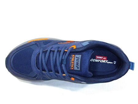 Jump Lacivert Turuncu Sneakers Bağcıklı Spor Ayakkabı