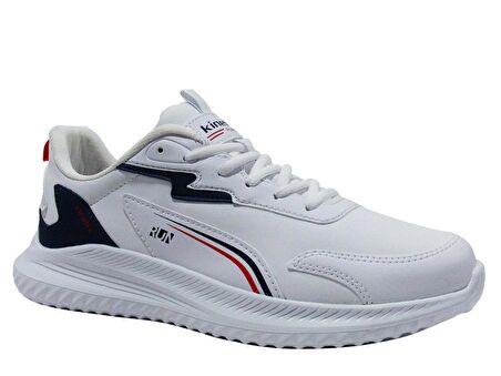 Kinetix Beyaz Lacivert Kırmızı Running Bağcıklı Spor Ayakkabı
