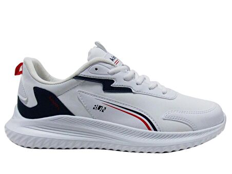 Kinetix Beyaz Lacivert Kırmızı Running Bağcıklı Spor Ayakkabı