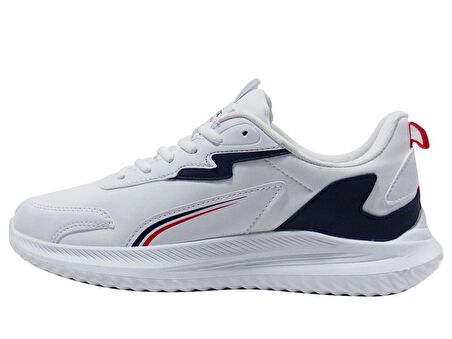 Kinetix Beyaz Lacivert Kırmızı Running Bağcıklı Spor Ayakkabı